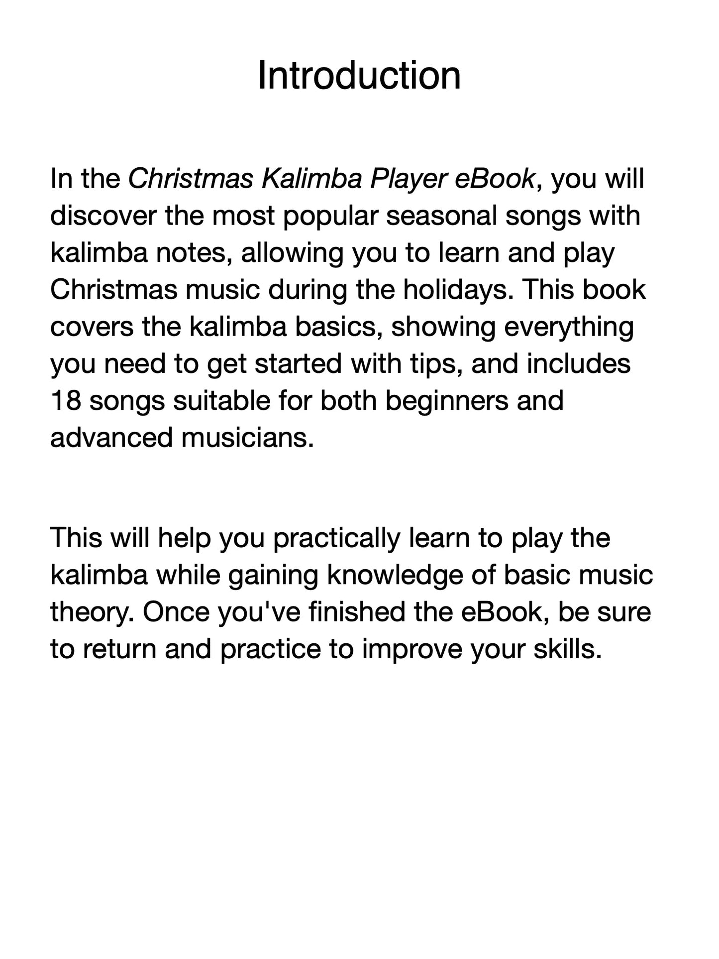 The Christmas Kalimba Player (eBook)